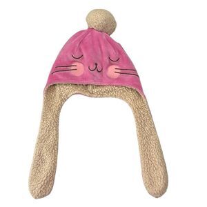 Zutano’s Pink Fleece Sherpa Lined Velour Bunny Infant Baby Girls Winter Snow Hat